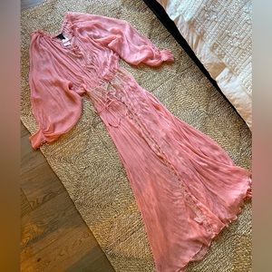 Victoria’s Secret designers collection vintage pink chiffon flowy gown xs/s